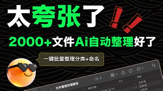 太夸张了吧！2000 文件Ai自动分类 命名 查找......
