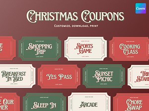 Christmas Coupon EDITABLE, Printable Coupon Template, Custom Christmas Coupon, Personalized Holiday Gift, Reward Coupons, Christmas - Etsy