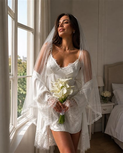 Elegant White Feather Robe Set - Bride Robe With Detachable Sleeves & Nightdress - Perfect Gift for Bride to Be - Etsy