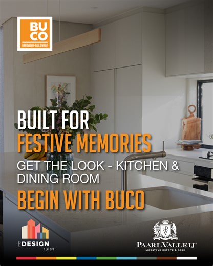 Saw it on My Design Rules but feeling cash strapped? Here is the full Buco look breakdown so you can recreate the space at home. From paint to hardware to lighting, everything you see here is available at Buco. And with a Capitec Home Improvement Loan, you can get the look now and pay it off comfortably. #BeginWithBuco #BuildWithCapitec #GetTheLook #HomeRenovation #MyDesignRules | BUCO