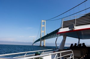 This secret Michigan ferry route gives you an incredible view of the Mackinac Bridge