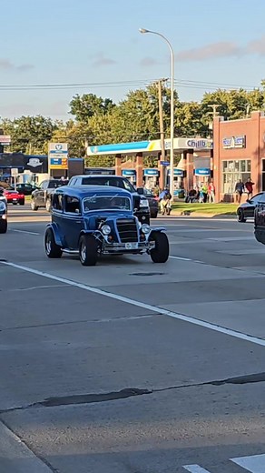 Classic Blue Hot Rod Drive By Engine Sound Harper Charity Cruise 2023 | Casey Faitel