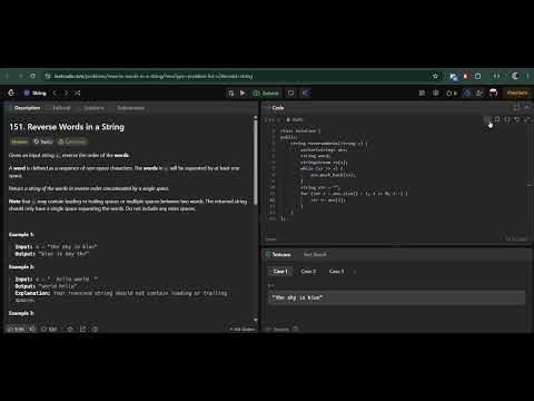 Solve Leetcode Question 151 With Me | Medium Level