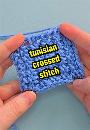 tunisian crossed stitch #tunisiancrochet #tunisiancrossedstitch #crochettok #crochettutorials