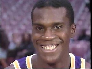 Chick Hearn with Orlando Woolridge