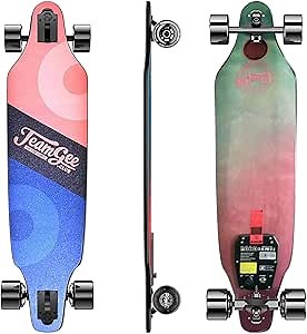 Teamgee H9 38" Electric Skateboard, Electric Longboard with Wireless Remote Control 25 MPH Top Speed, Dual 480W Motor, 11 Miles Range,15.3 Lbs,10 Layers Maple Longboard 4 Brake Modes