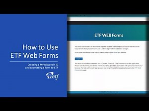 How to Use ETF Web Forms
