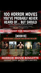 Horror Roulette 😱 Screenshot to pick your next horror movie! Comment your horror 👇 Have you seen any of these Horror Movies? ........ #horrortok #ScreamBox #tubi #horrorjunkie #Amazon #AmazonPrimeVideo #rokuchannel #shudder | Randy W Stover