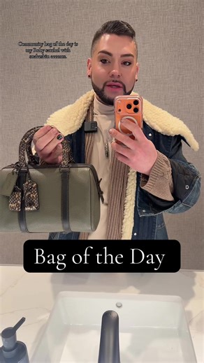 Bag of the Day is the Ruby satchel with snake skin accents by @Coach considering at 0° here in New Hampshire , it’s all about layers today 😪 Coach , bring back the Ruby satchel🫶🏼🫶🏼