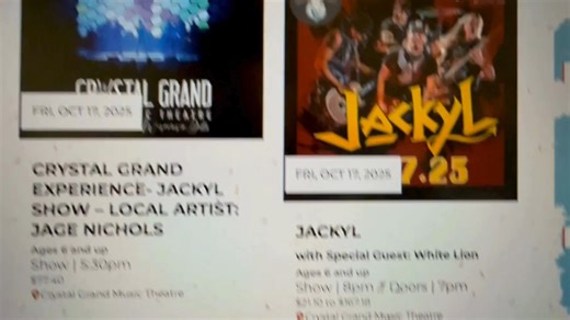 1.6K views | For those of you who had trouble yesterday...Tune in now! We just opened up the mezzanine for Jackyl & White Lion this Friday, October 17th, at the Crystal Grand Music Theatre in Wisconsin Dells!  General Admission Tickets ️ Only $9.41  Mezzanine Only  Click anywhere on mezzanine map  The Password pop up box will show up!  Select number of tickets  Enter Password: JACKYLJJO See you this Friday!! | Crystal Grand Music Theatre | Facebook