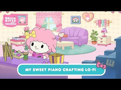 Crafting ASMR with My Sweet Piano | Hello Kitty Lo-Fi Relaxing Music ASMR