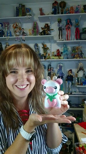 When inspiration strikes! 🍓🐮 #sculpture #clayart #cow #strawberry