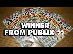 Winning on a $2500 week for life Florida lottery scratch off ticket from Publix ￼