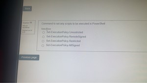 Command to set any scripts to be executed in PowerShell?Selec... | Filo