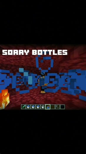 Use water bottles in nether but why🤔 #minecraft #shorts