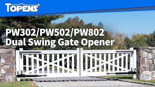 TOPENS PW302 Dual Swing Gate Opener - AC Electricity Powered