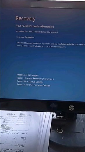 Your pc device need to be repaired | A required device isnot connected or cant accessed| 0xc000000e