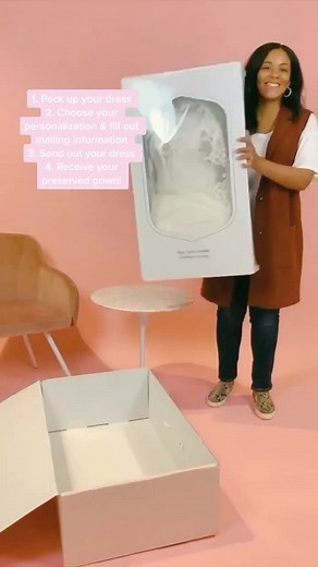 Preserve your wedding dress in a few easy steps! ✨ Check out davidsbridal.com for your own kit! #davidsbridal #bride #weddingdress