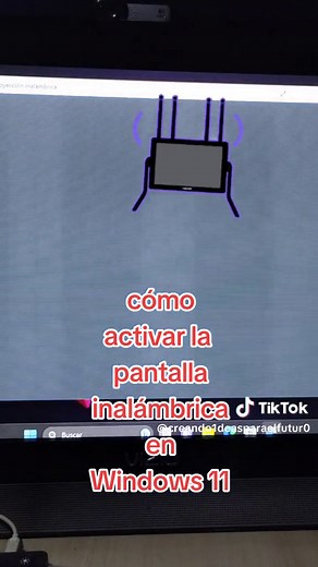 cómo activar la pantalla inalámbrica o proyección inalámbrica en Windows 11 para poder ver nuestro celular 📱 Android en el PC 💻 #windows11 #proyeccioninalambrica #creandoideas