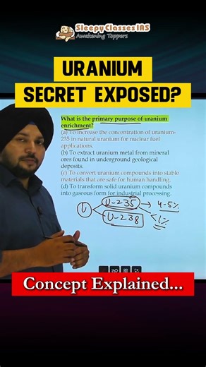 UPSC Science & Technology Uranium Enrichment MCQ Explained Primary Purpose Nuclear Fuel UPSC Prelims