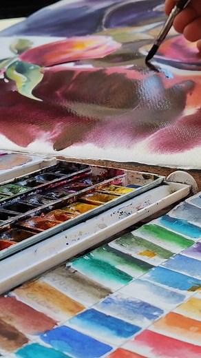 Watercolor aesthetic 💦 #watercolorpainting #painting #paintingtutorial #watercolortutorial #watercolorart #акварель #watercol