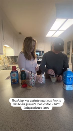 Noah Thomas | My 26 year old autistic man cub loves his iced coffee in the mornings. In this new year, we are stepping back and giving him as much... | Instagram