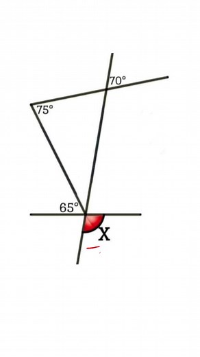 Calcula el valor del ángulo x en geometría
