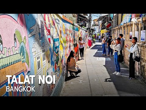 Talat Noi, the Best Street Art Spot in Bangkok Walking Tour [4K]