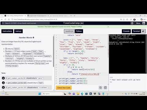 Number Words - 28 April 2026 - Python Version on freeCodeCamp