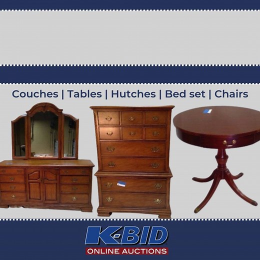 Hopkins, MN Furniture Auction 🪑🛋️ 🔗https://ow.ly/XMms50Xk3ny Couches, tables, hutches, bed sets, and chairs — everything you need to refresh your space! Don’t miss this chance to bid, win, and save big on beautiful home furnishings. #FurnitureAuction #HopkinsMN #HomeDecor #AuctionDeals #BidWinSave #KBid #EstateAuction #FurnitureFinds | K-BID Online Auctions
