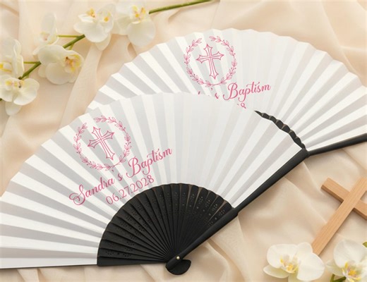 Personalized Baptism Fan Favors, Custom Baby Christening Dedication Gift, First Communion Keepsake, Church Event Favors - Etsy