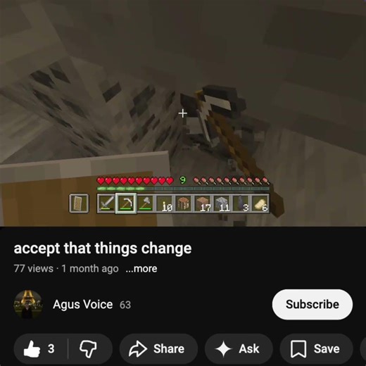 accept that things change #minecraft #motivation #venting #deep #lifeadvice