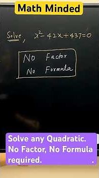 Solve quadratic equations. Po-shen Loh #maths #mathematicclass10 #mathstricks #class10maths