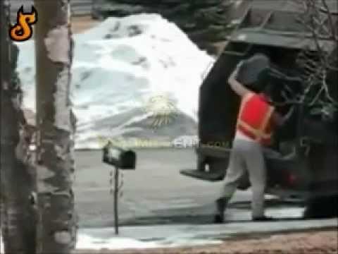 One Angry Mad Garbage Truck Man
