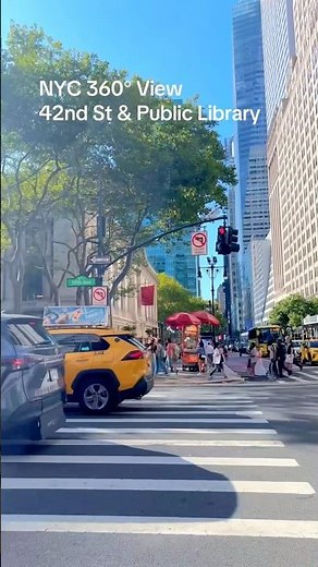 NYC 360° View | 42nd Street & New York Public Library at Bryant Park near 5th Avenue Manhattan