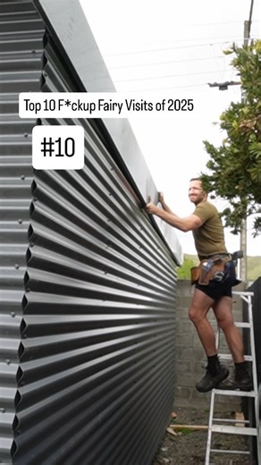 Chris Anker on Instagram: "I was reluctant to ask for help in this (or any other) project and I was trying to Install the corner cappings for my new workshop. Got it up there ok but when I tried to adjust its position the predictable happened 😵 I'm taking a much needed break over the holidays and we're recapping the years best F*ckup Fairy Visits. Happy holidays everyone!"