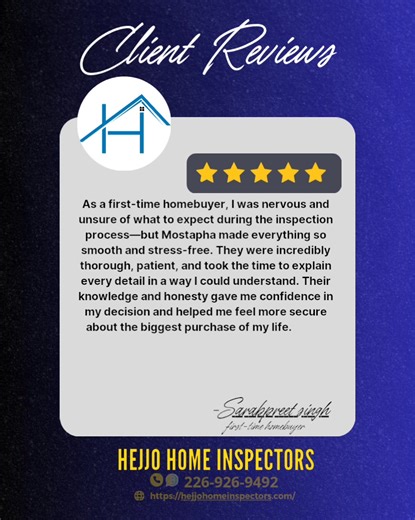 See what CLIENTS talk about our services! #homeinspection #propertyinspections #hejjohomeinspectors #realestatelondonontario #realestateagents #peaceofmind | Hejjo Home Inspectors