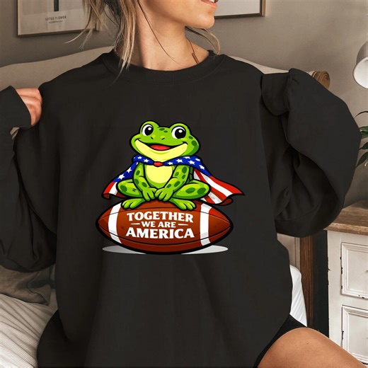 Patriotic Frog Football PNG, Together We Are America Design (digital Download) - Etsy