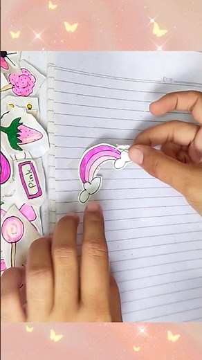 🥰cute paper stickers DIY 😻 easy paper stickers paper stickers paper Diy paper craft ideas paper work