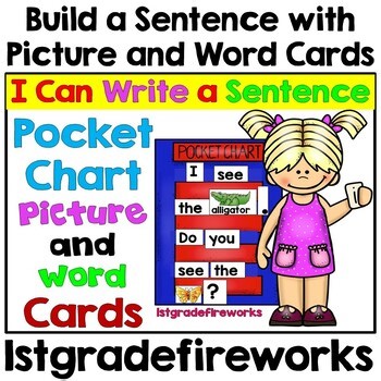 I Can Write A Sentence - Pocket Chart Picture & Word Cards