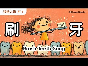 刷牙歌 🦷 Brush Teeth Song 🎵 原创双语儿歌 Kids Song in Mandarin and English | Kids Sing-along | 好习惯养成