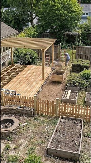 Building a dream Pergola & Deck from scratch! 🌱🛠️ #home #backyard #transformyourhome
