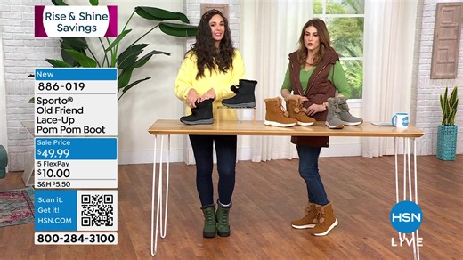 You are watching Rise & Shine Savings - Sporto Boots on HSN.💙📺 Shop the show here: https://bit.ly/HSNRecentlyAired Catch up on the shows you missed and discover where shopping comes alive on the QVC & HSN Streaming Service: https://bit.ly/HSNplus | HSN