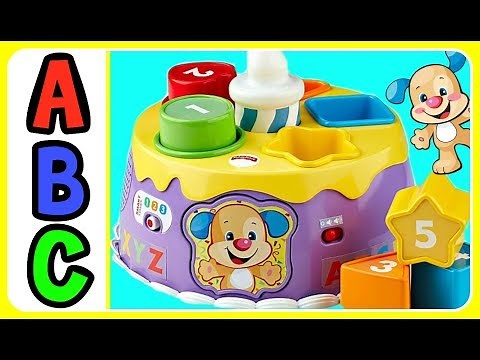 Laugh & Learn Fisher Price Puppy Magical Lights Birthday Cake! LEARN ABC VIDEO FOR KIDS & TODDLERS