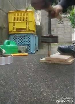 自作マイギリ式火起こし器( 舞錐式発火具 )点火テスト