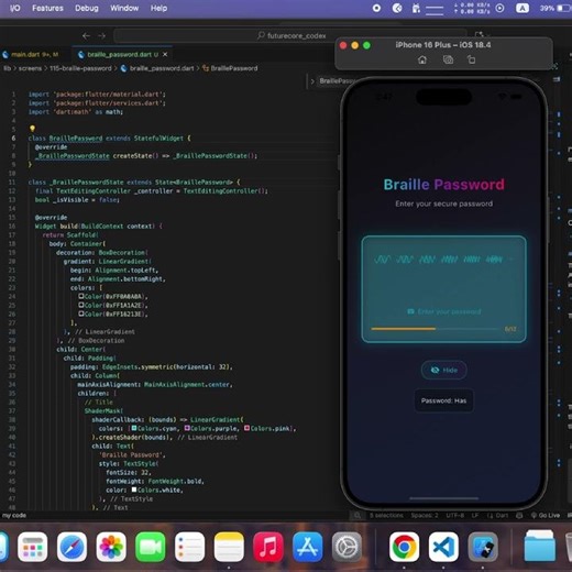 Braille Password Animation in #flutter ⚙️ Source Code Below