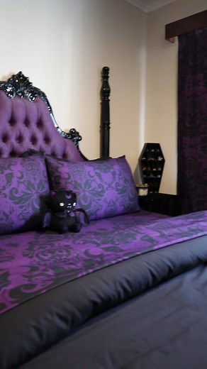 3.8K views · 51 reactions | @rose.nightmare with the dream purple goth set-up! All Hells Blankets Quilt & Sheet Sets are on FINAL SALE for 50% OFF! ⁠ While stocks last so don't sleep on this deal! ⁠ #beserk #lovebeserk #hellsblankets #home #homewares #goth #altfashion #gothhomewares #gothic #gothichouse #gothichome #gothichomewares #alternative #alternativehomewares #decor #decorative #bedding #gothtok #gothtiktok #fyp #trending | Beserk | Facebook