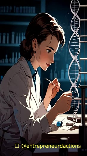 L’histoire de Rosalind Franklin commence dans un laboratoire sombre, là où elle a consacré sa vie à déchiffrer l’ADN, la clé de la vie elle-même. Malgré les doutes et le sexisme ambiant, elle a persévéré, réalisant des travaux de diffraction des rayons X qui allaient révolutionner la science. Lorsque ses découvertes ont été utilisées par d'autres sans son crédit, cela aurait pu la briser. Mais au lieu de cela, son héritage a inspiré des générations d'innovateurs et d'entrepreneurs à persévérer, 