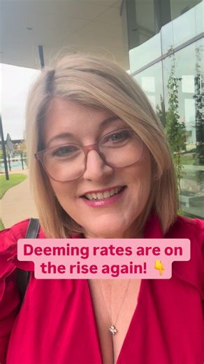 Deeming rates are going up… again 😳 Deeming was introduced over 30 years ago and is a simplified way of assessing how much income people can earn from their financial assets. The lower deeming rate will rise from 0.75% to 1.25% for financial assets under $64,200 for singles and $106,200 for couples combined, and the upper rate will rise from 2.75% to 3.25% for financial assets over these amounts. This is only the second time the deeming rates have changed since they were frozen during the COVID
