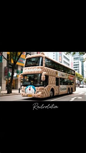 unique bus with all Doraemon character body